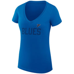 St. Louis Blues G-III 4Her by Carl Banks Women's Super-Slim Fit Lightweight Dot Print Team V-Neck T-Shirt