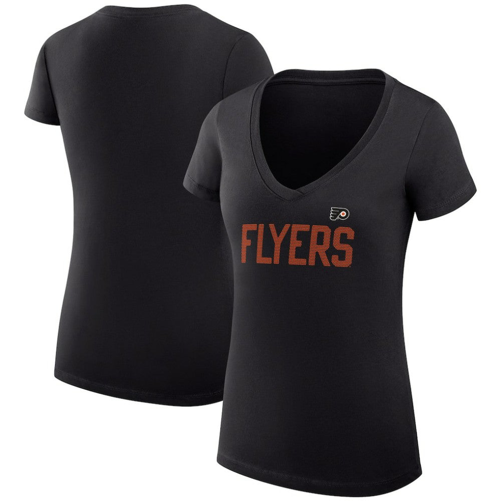 Philadelphia Flyers G-III 4Her by Carl Banks Women's Super-Slim Fit Lightweight Dot Print Team V-Neck T-Shirt