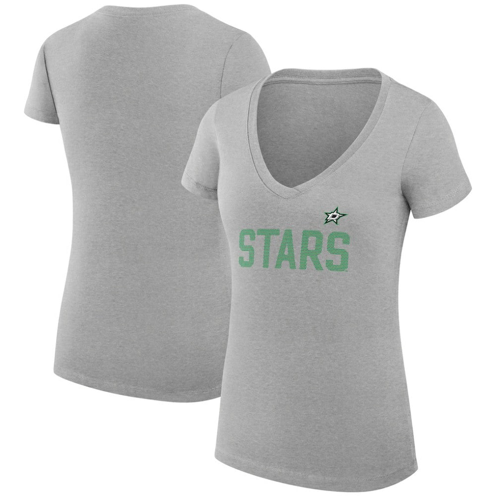 Dallas Stars G-III 4Her by Carl Banks Women's Super-Slim Fit Lightweight Dot Print Team V-Neck T-Shirt