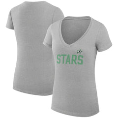 Dallas Stars G-III 4Her by Carl Banks Women's Super-Slim Fit Lightweight Dot Print Team V-Neck T-Shirt