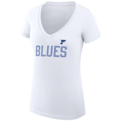 St. Louis Blues G-III 4Her by Carl Banks Women's Super-Slim Fit Lightweight Dot Print Team V-Neck T-Shirt