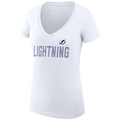 Tampa Bay Lightning G-III 4Her by Carl Banks Women's Super-Slim Fit Lightweight Dot Print Team V-Neck T-Shirt