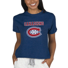 Montreal Canadiens Concepts Sport Women's Tri-Blend Mainstream Terry Short Sleeve Sweatshirt Top