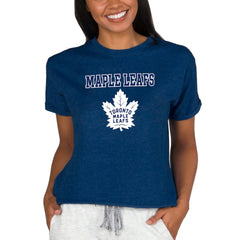 Toronto Maple Leafs Concepts Sport Women's Tri-Blend Mainstream Terry Short Sleeve Sweatshirt Top
