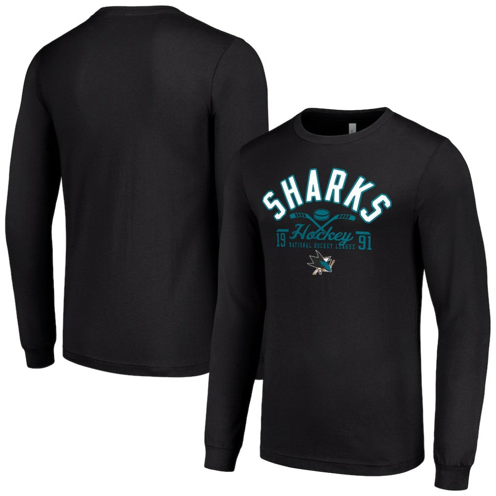 San Jose Sharks Starter Puck Long Sleeve T-Shirt
