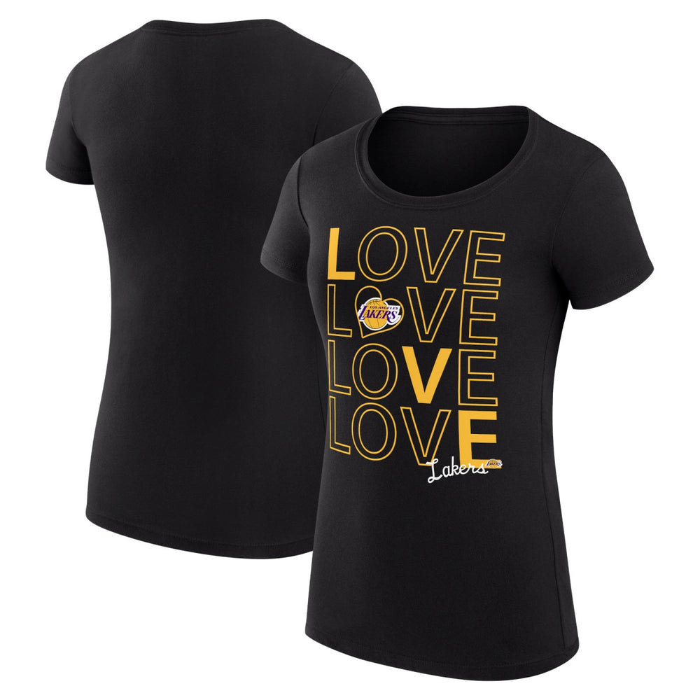 Los Angeles Lakers G-III 4Her by Carl Banks Women's Super-Slim Fit Lightweight Basketball Love T-Shirt - Black sale