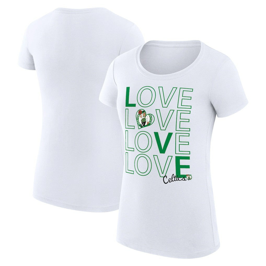 Boston Celtics G-III 4Her by Carl Banks Women's Super-Slim Fit Lightweight Basketball Love T-Shirt - White sale