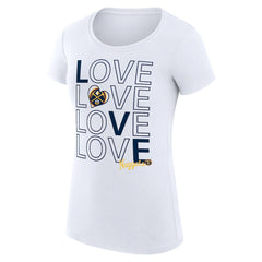 Denver Nuggets G-III 4Her by Carl Banks Women's Super-Slim Fit Lightweight Basketball Love T-Shirt sale - White on sale
