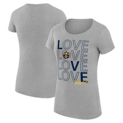 Denver Nuggets G-III 4Her by Carl Banks Women's Super-Slim Fit Lightweight Basketball Love T-Shirt sale - Heather Gray online