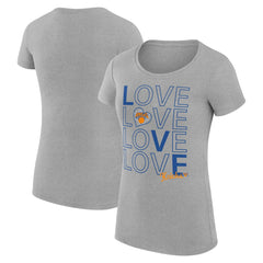 New York Knicks G-III 4Her by Carl Banks Women's Super-Slim Fit Lightweight Basketball Love T-Shirt - Heather Gray for sale