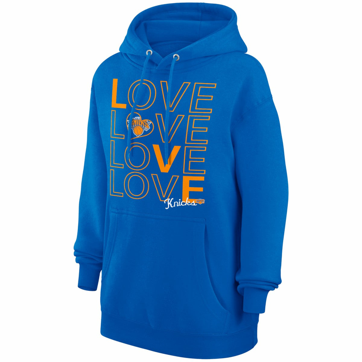 New York Knicks G-III 4Her by Carl Banks Women's Basketball Love Fleece Pullover Hoodie - Blue for sale