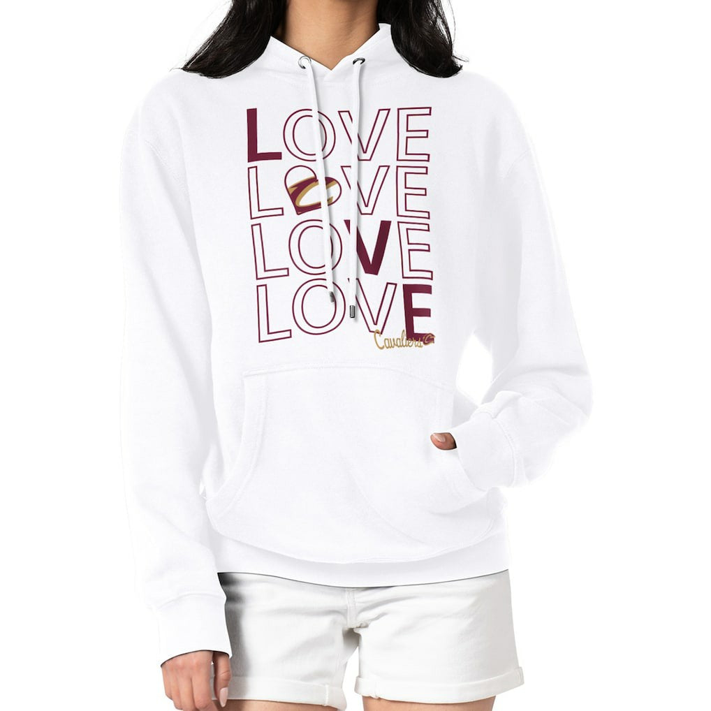 Cleveland Cavaliers G-III 4Her by Carl Banks Women's Basketball Love Fleece Pullover Hoodie sale - White outlet