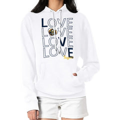 Denver Nuggets G-III 4Her by Carl Banks Women's Basketball Love Fleece Pullover Hoodie sale - White discount