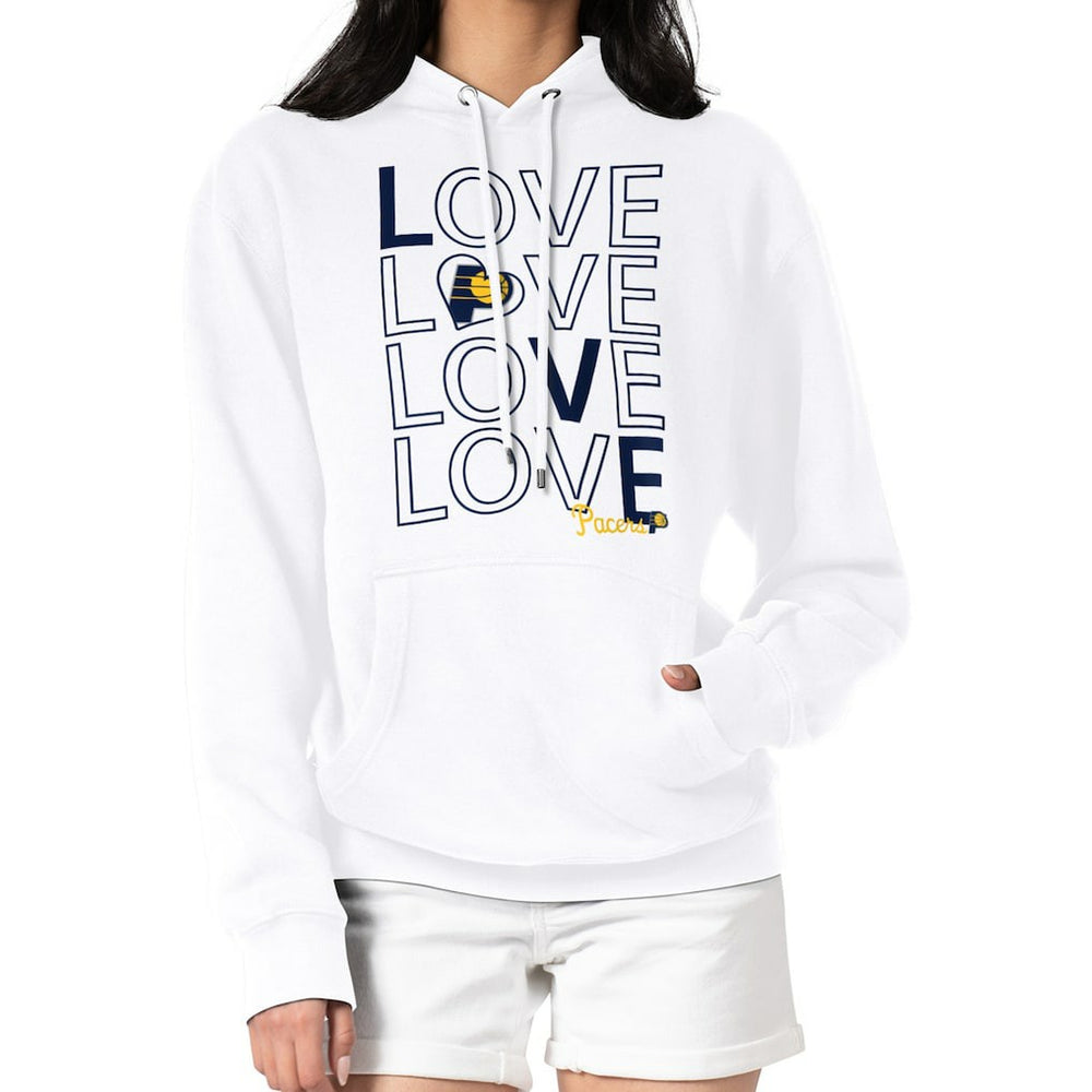 Indiana Pacers G-III 4Her by Carl Banks Women's Basketball Love Fleece Pullover Hoodie - White outlet