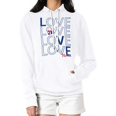 Philadelphia 76ers G-III 4Her by Carl Banks Women's Basketball Love Fleece Pullover Hoodie - White discount