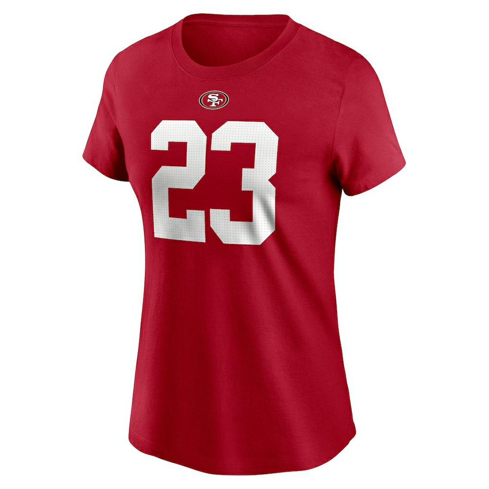 NFL San Francisco 49ers Christian McCaffrey  Women's Player Name & Number T-Shirt