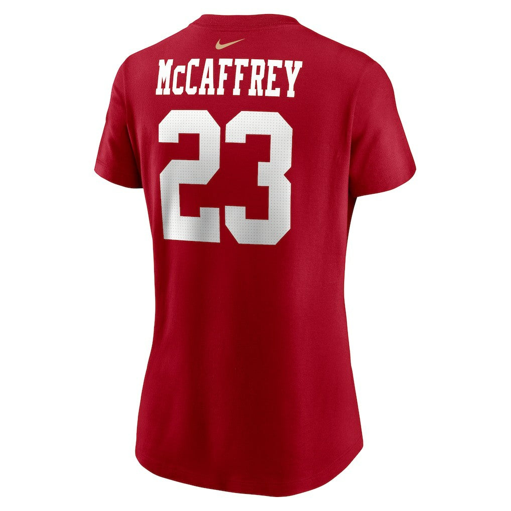 NFL San Francisco 49ers Christian McCaffrey  Women's Player Name & Number T-Shirt