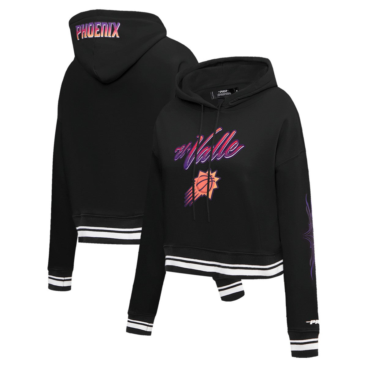 Phoenix Suns Pro Standard Women's 2023/24 City Edition Cropped Pullover Hoodie - Black shop