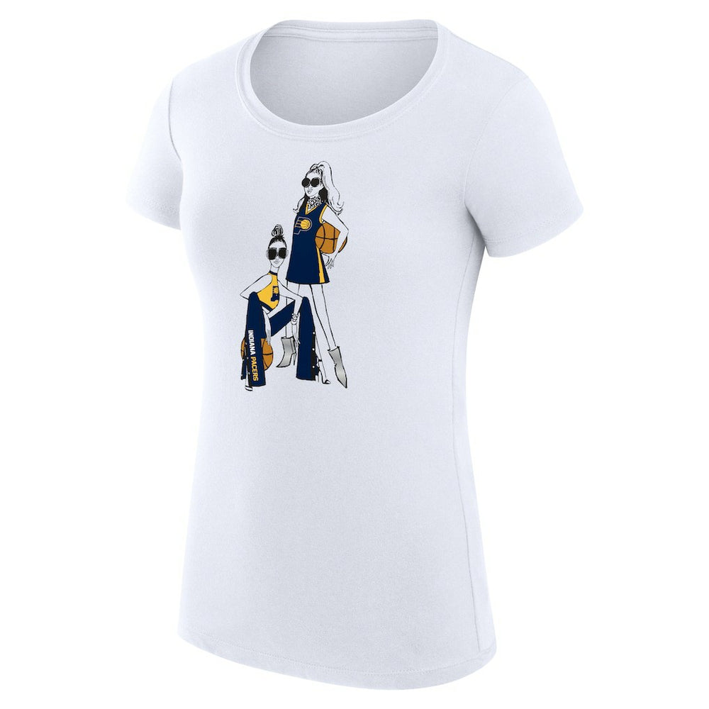 Indiana Pacers G-III 4Her by Carl Banks Women's Super-Slim Fit Lightweight Basketball Girls T-Shirt - White for sale