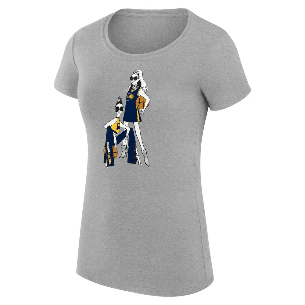 Indiana Pacers G-III 4Her by Carl Banks Women's Super-Slim Fit Lightweight Basketball Girls T-Shirt - Heather Gray outlet