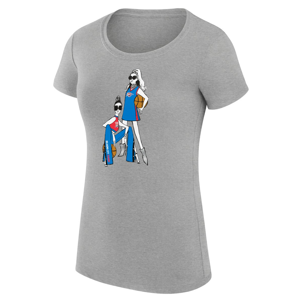 Oklahoma City Thunder G-III 4Her by Carl Banks Women's Super-Slim Fit Lightweight Basketball Girls T-Shirt - Heather Gray on sale