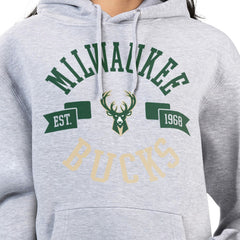Milwaukee Bucks G-III 4Her by Carl Banks Women's City Pullover Hoodie - Heather Gray discount