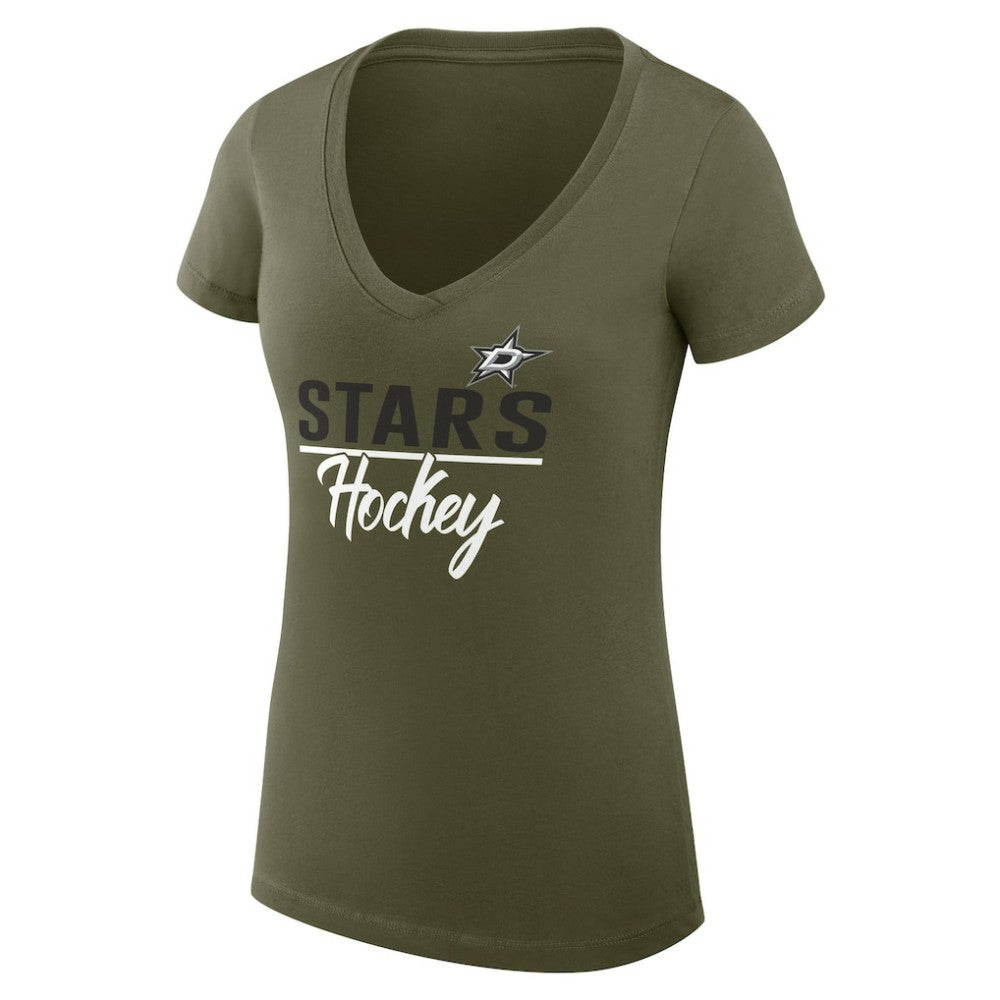 Dallas Stars G-III 4Her by Carl Banks Women's Super-Slim Fit Lightweight Team Sport V-Neck T-Shirt