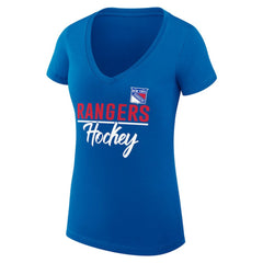New York Rangers G-III 4Her by Carl Banks Women's Super-Slim Fit Lightweight Team Sport V-Neck T-Shirt