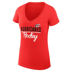Carolina Hurricanes G-III 4Her by Carl Banks Women's Super-Slim Fit Lightweight Graphic V-Neck T-Shirt