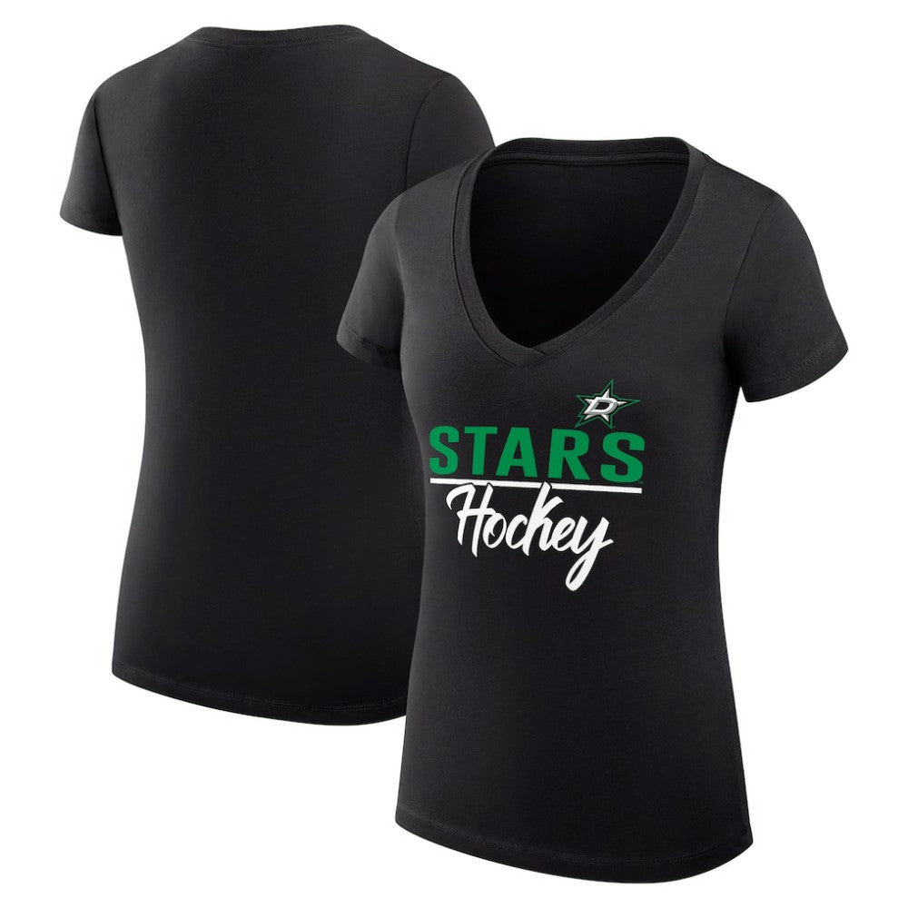 Dallas Stars G-III 4Her by Carl Banks Women's Super-Slim Fit Lightweight Graphic V-Neck T-Shirt