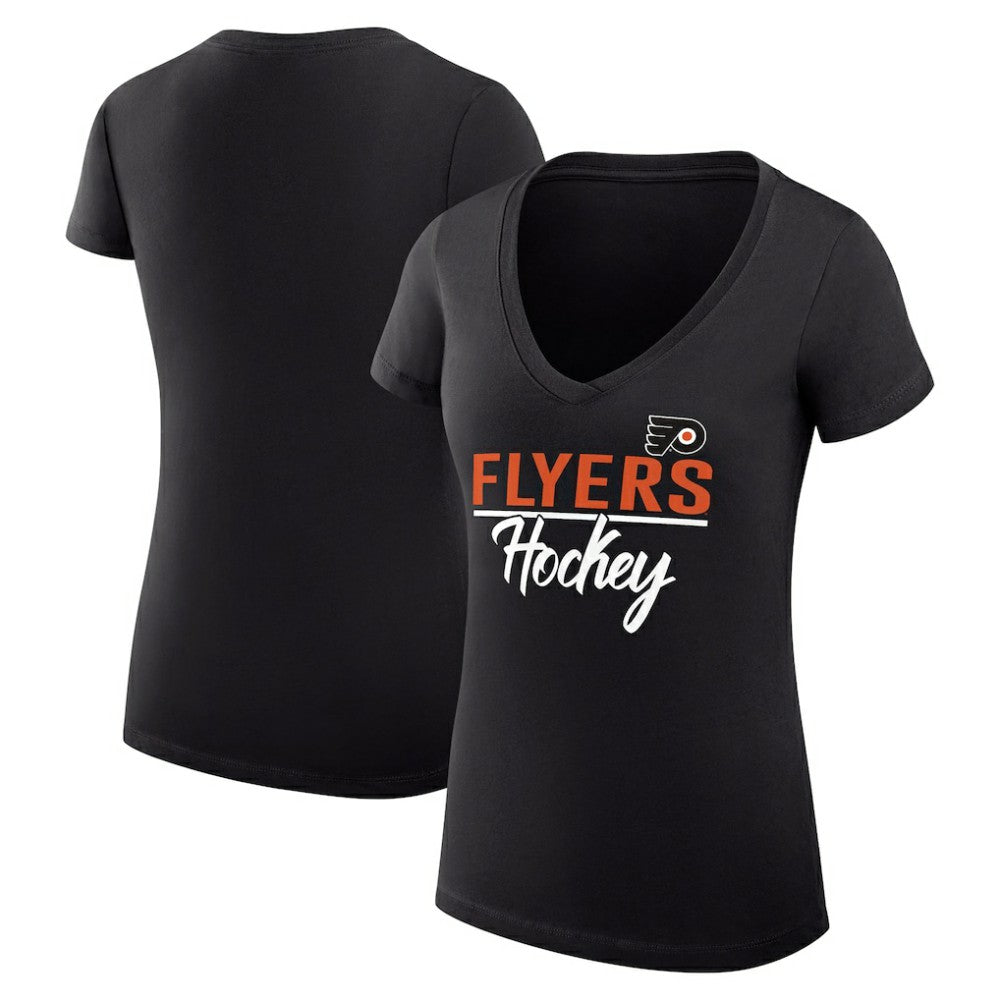 Philadelphia Flyers G-III 4Her by Carl Banks Women's Super-Slim Fit Lightweight Graphic V-Neck T-Shirt