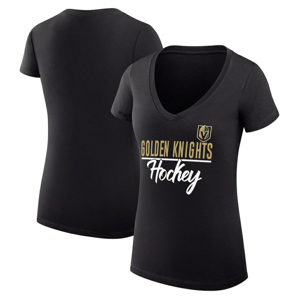 Vegas Golden Knights G-III 4Her by Carl Banks Women's Super-Slim Fit Lightweight Graphic V-Neck T-Shirt