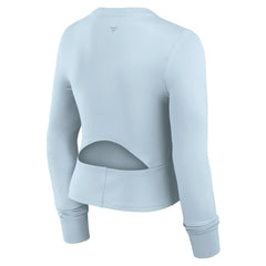 Atlanta Braves Women's Studio Fitted Long Sleeve Gym Top  - Light Blue