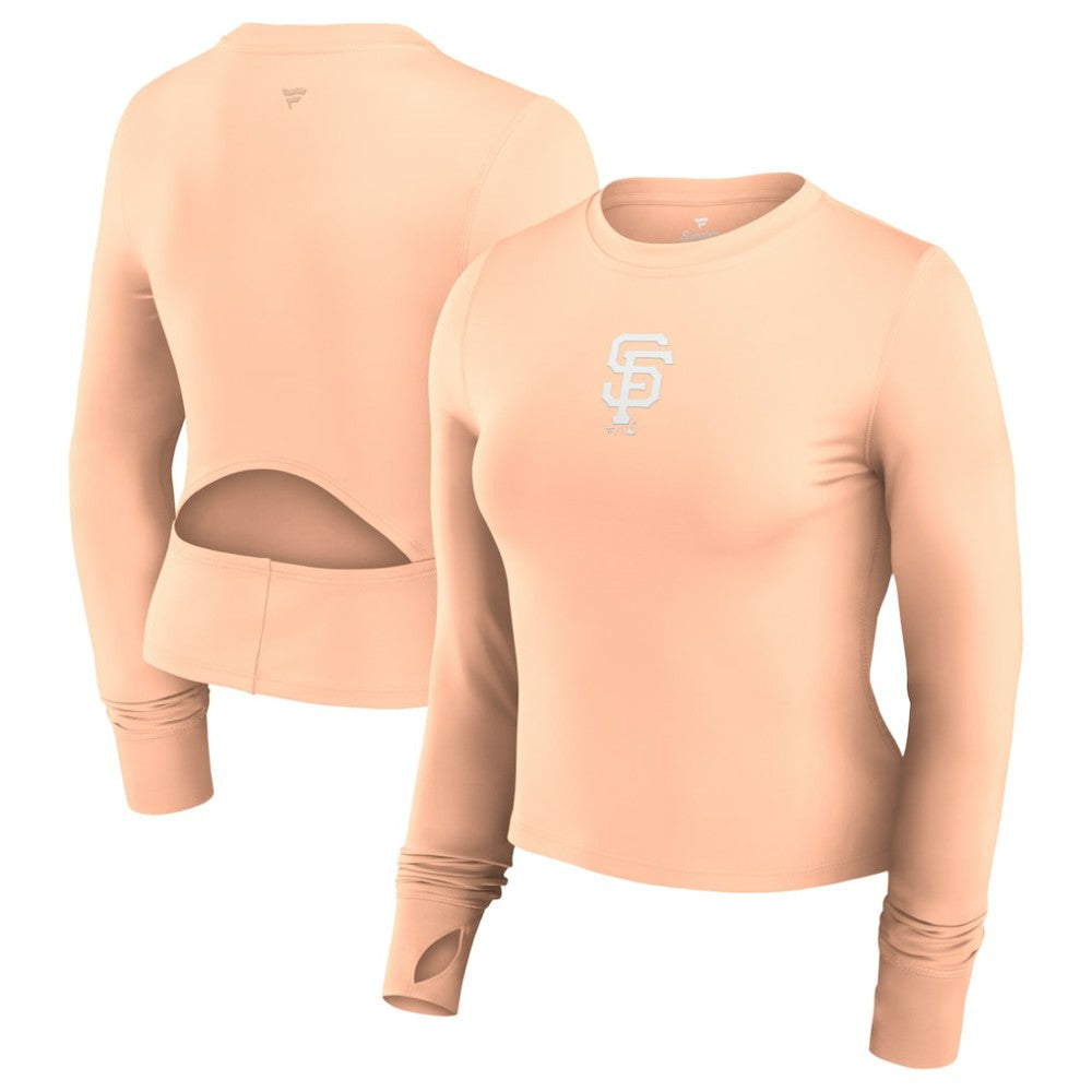 San Francisco Giants Women's Studio Fitted Long Sleeve Gym Top  - Pink