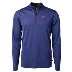 NFL Buffalo Bills Cutter & Buck Virtue Eco Pique Micro Stripe Recycled Quarter-Zip Pullover Top