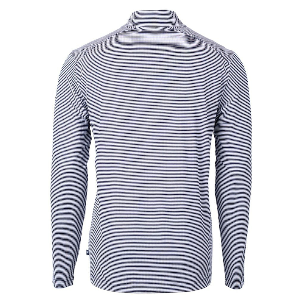 NFL Buffalo Bills Cutter & Buck Virtue Eco Pique Micro Stripe Recycled Quarter-Zip Pullover Top