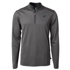 NFL Carolina Panthers Cutter & Buck Virtue Eco Pique Micro Stripe Recycled Quarter-Zip Pullover Top
