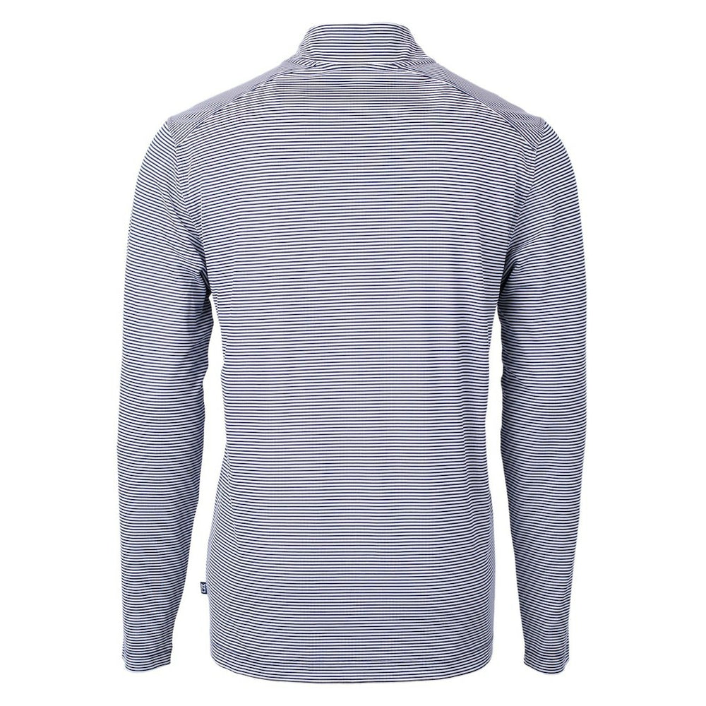 NFL Chicago Bears Cutter & Buck Virtue Eco Pique Micro Stripe Recycled Quarter-Zip Pullover Top