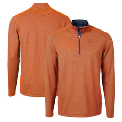 NFL Chicago Bears Cutter & Buck Virtue Eco Pique Micro Stripe Recycled Quarter-Zip Pullover Top