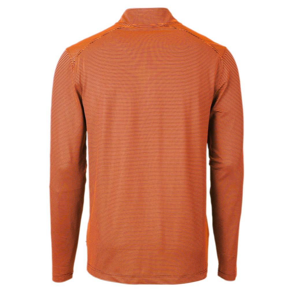 NFL Chicago Bears Cutter & Buck Virtue Eco Pique Micro Stripe Recycled Quarter-Zip Pullover Top