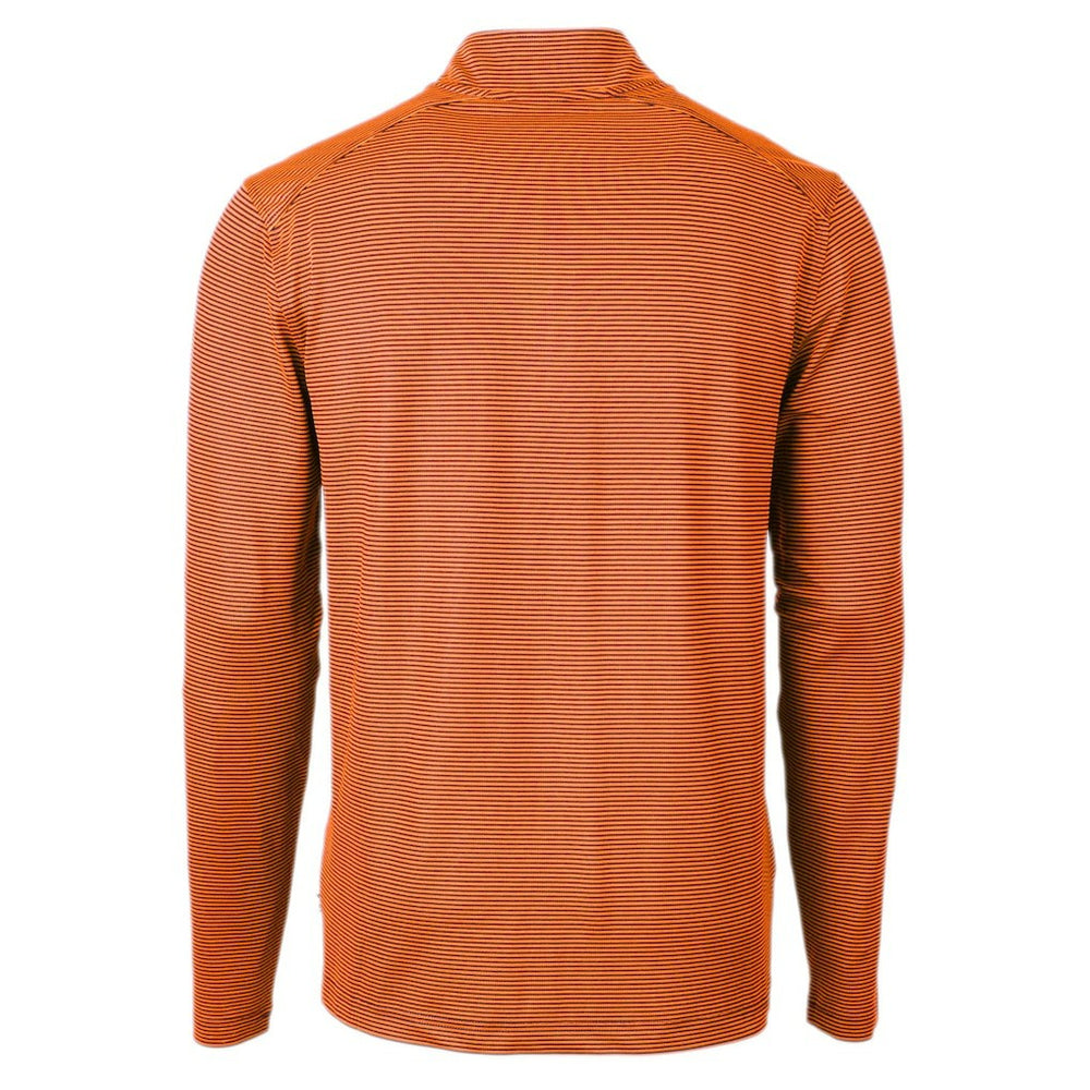 NFL Chicago Bears Cutter & Buck Virtue Eco Pique Micro Stripe Recycled Quarter-Zip Pullover Top