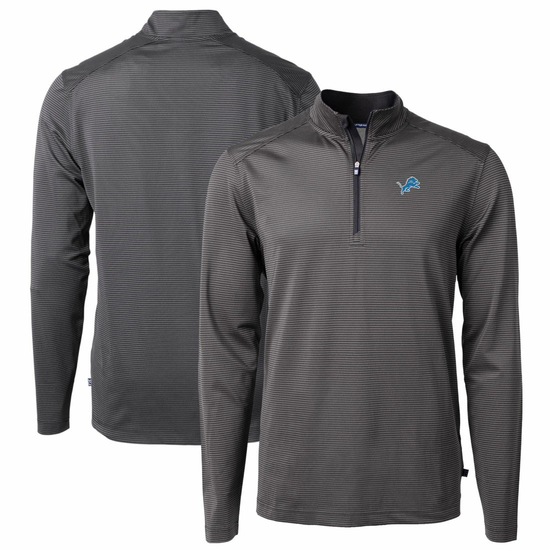 NFL Detroit Lions Cutter & Buck Virtue Eco Pique Micro Stripe Recycled Quarter-Zip Pullover Top