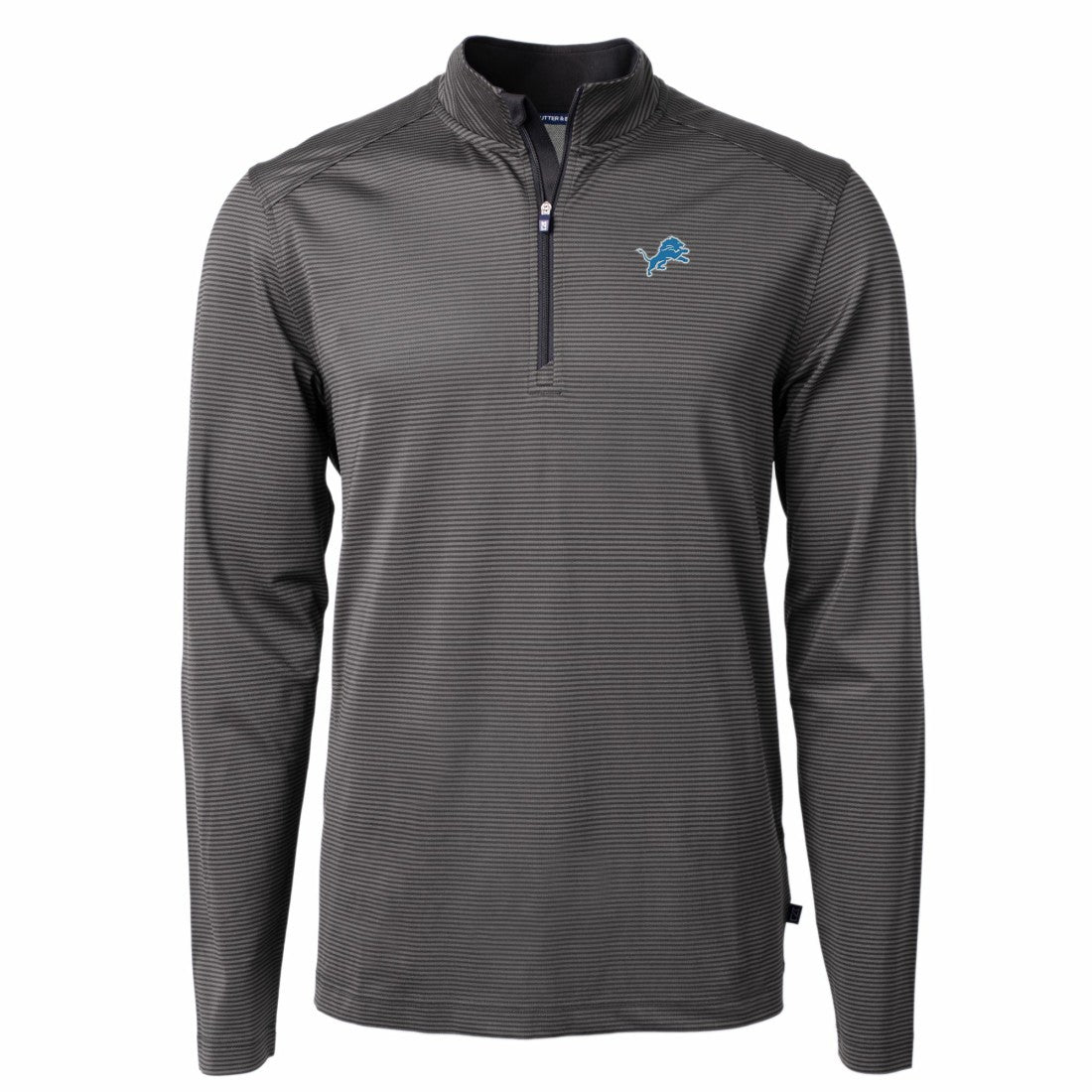 NFL Detroit Lions Cutter & Buck Virtue Eco Pique Micro Stripe Recycled Quarter-Zip Pullover Top