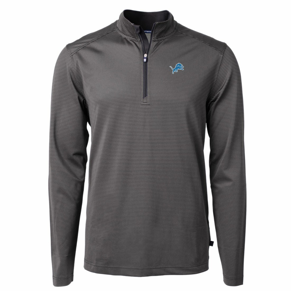 NFL Detroit Lions Cutter & Buck Virtue Eco Pique Micro Stripe Recycled Quarter-Zip Pullover Top