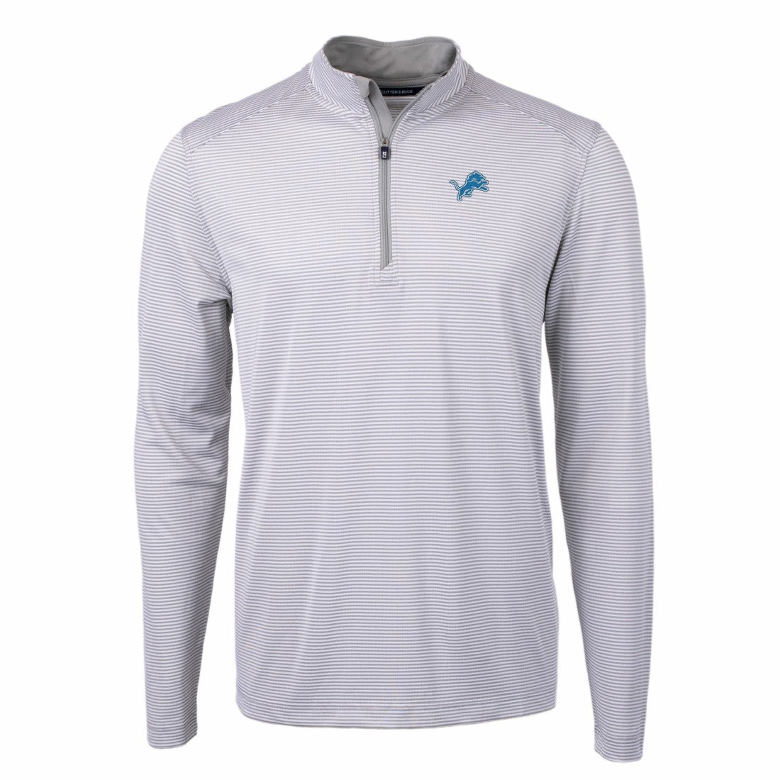 NFL Detroit Lions Cutter & Buck Virtue Eco Pique Micro Stripe Recycled Quarter-Zip Pullover Top
