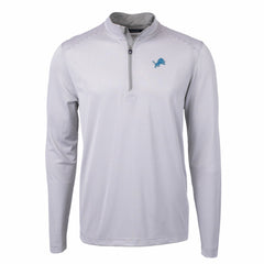 NFL Detroit Lions Cutter & Buck Virtue Eco Pique Micro Stripe Recycled Quarter-Zip Pullover Top