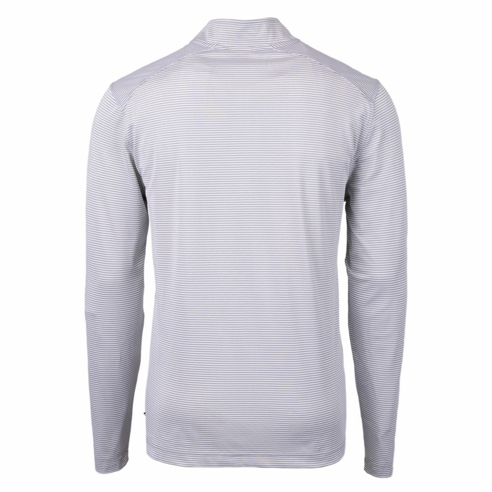 NFL Detroit Lions Cutter & Buck Virtue Eco Pique Micro Stripe Recycled Quarter-Zip Pullover Top