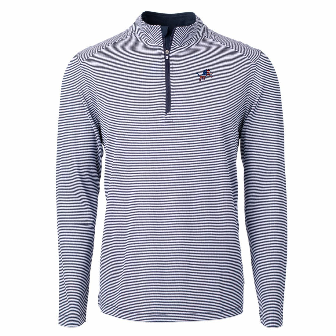 NFL Detroit Lions Cutter & Buck Virtue Eco Pique Micro Stripe Recycled Quarter-Zip Pullover Top