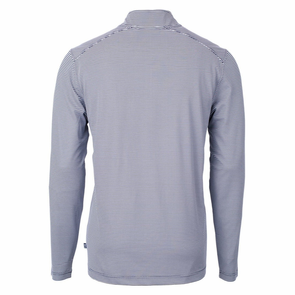 NFL Detroit Lions Cutter & Buck Virtue Eco Pique Micro Stripe Recycled Quarter-Zip Pullover Top