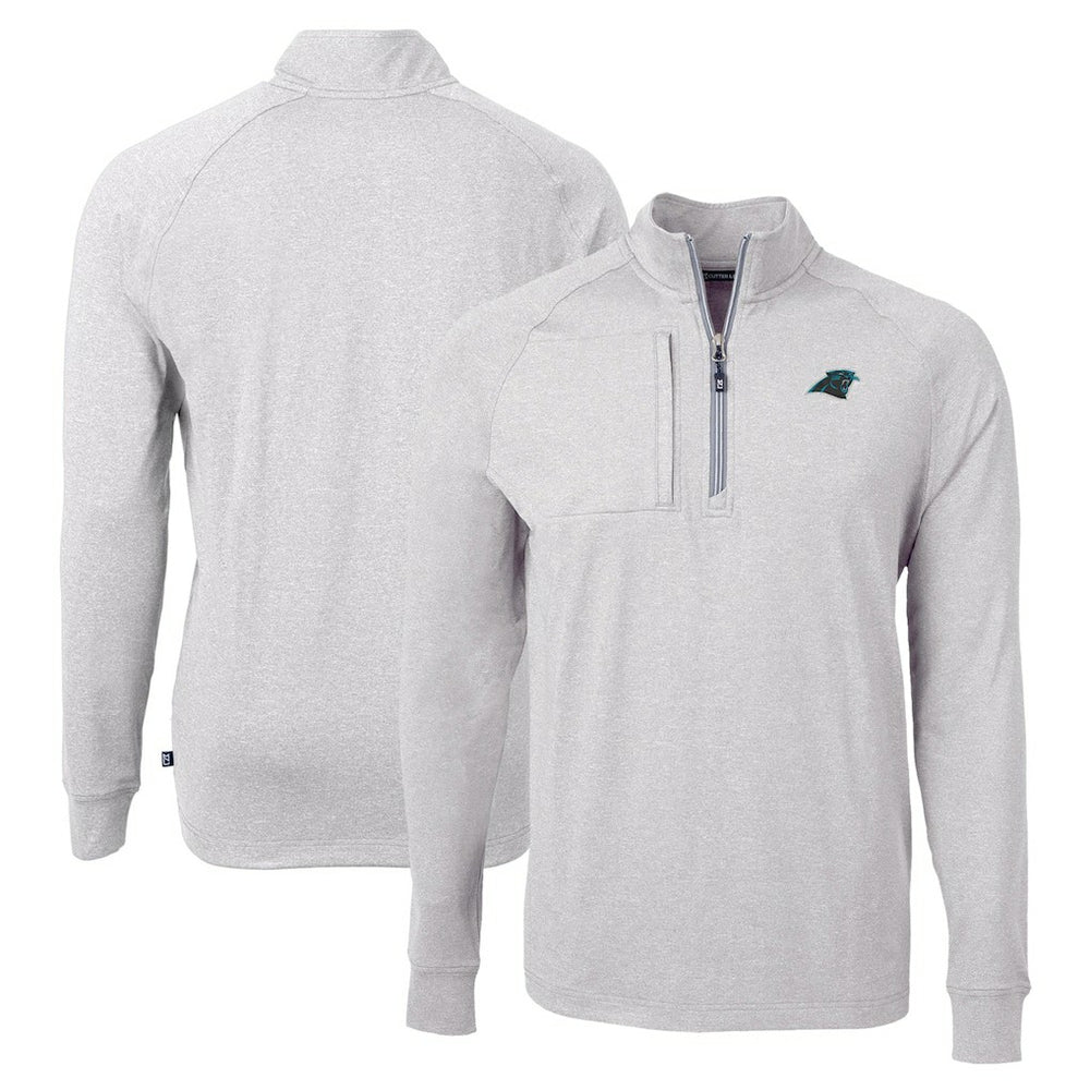 NFL Carolina Panthers Cutter & Buck Adapt Eco Knit Quarter-Zip Pullover Top